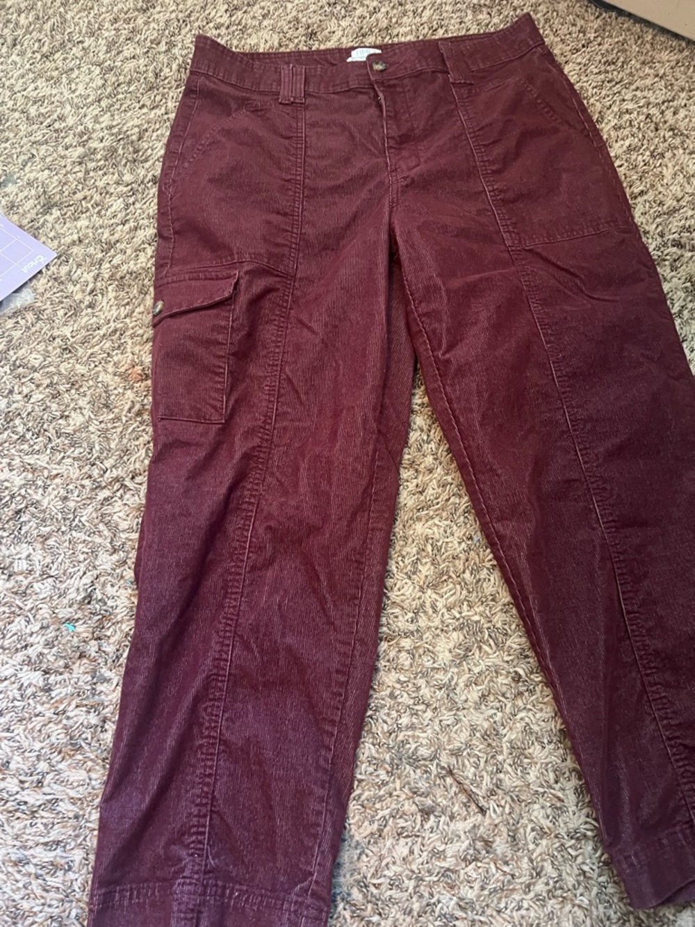 Time and Tru Corduroy Pants in Burgundy